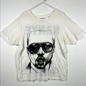 🔥🔥 KANYE WEST Yeezy Big Face Rap Music Band Concert Tee - Women Sz XL - EUC